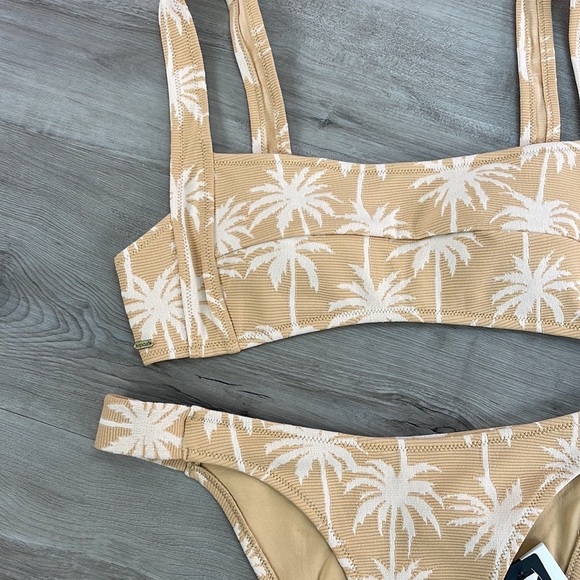 ☀️RIP CURL☀️ SURF PALMS CROP SURF PALMS BANDED CHEEKY BIKINI SET - Picture 7 of 16